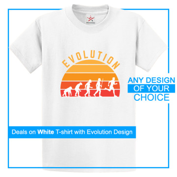 Personalised White Tee With Your Own Classic Retro Evolution Artwork Print On Front